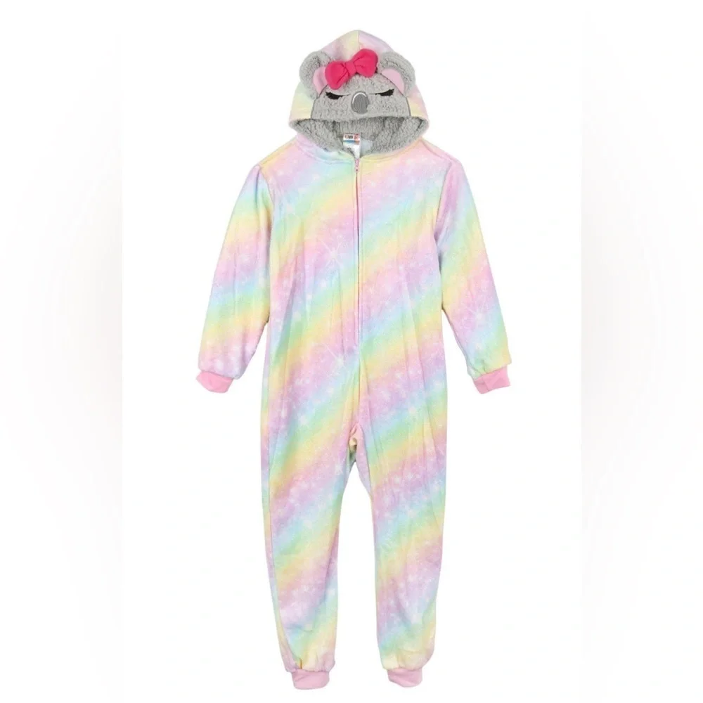 Kids’ Sleep On It Pastel Rainbow Koala Bear Onesie Size Large 14-16